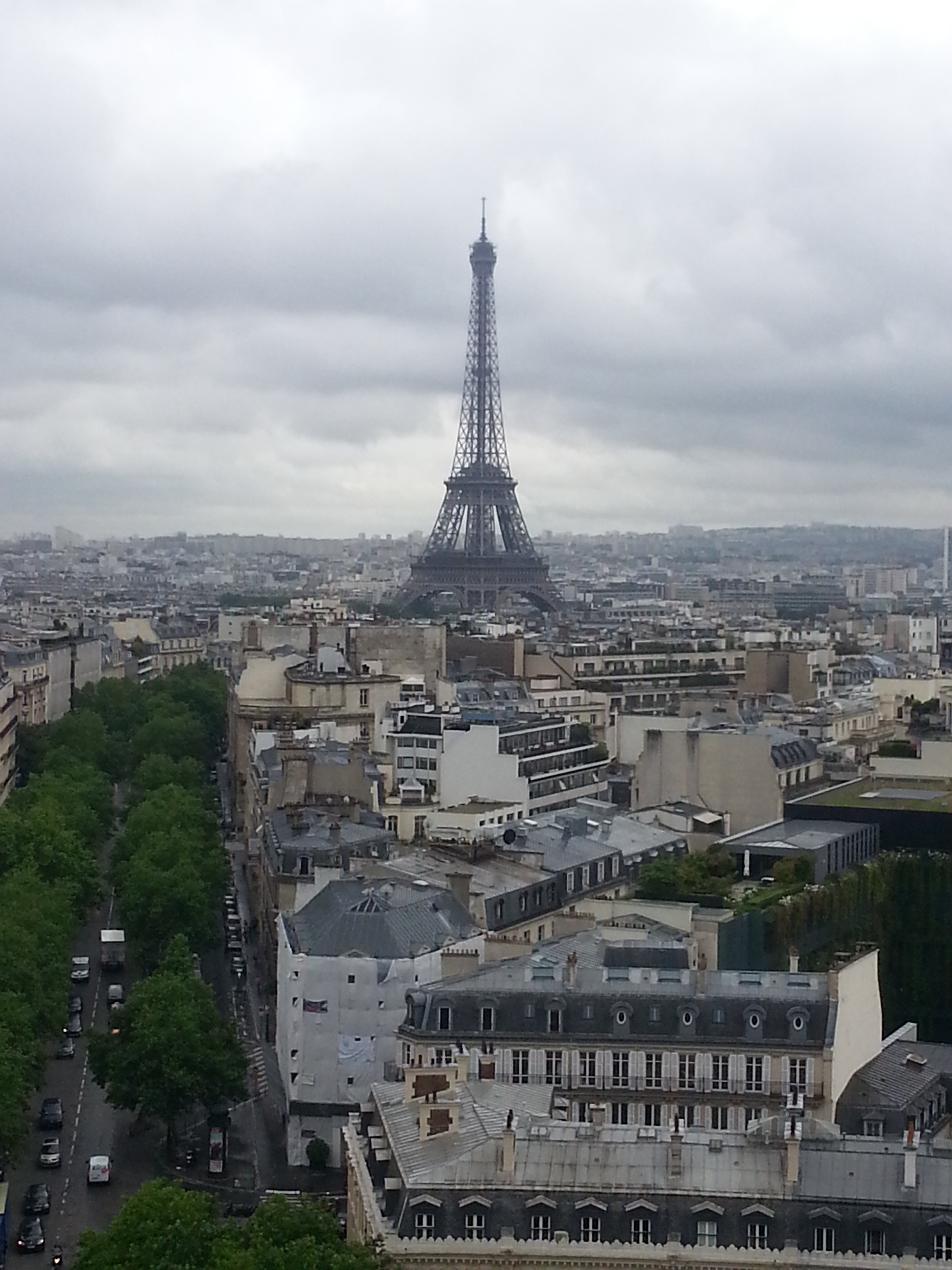 Blick vom Arc de Triomphe zum Eiffelturm